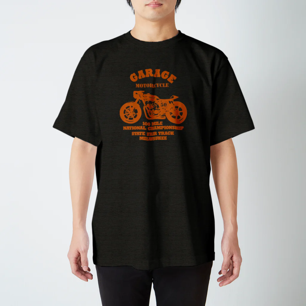 キッズモード某の武骨なバイクデザイン orange スタンダードTシャツ