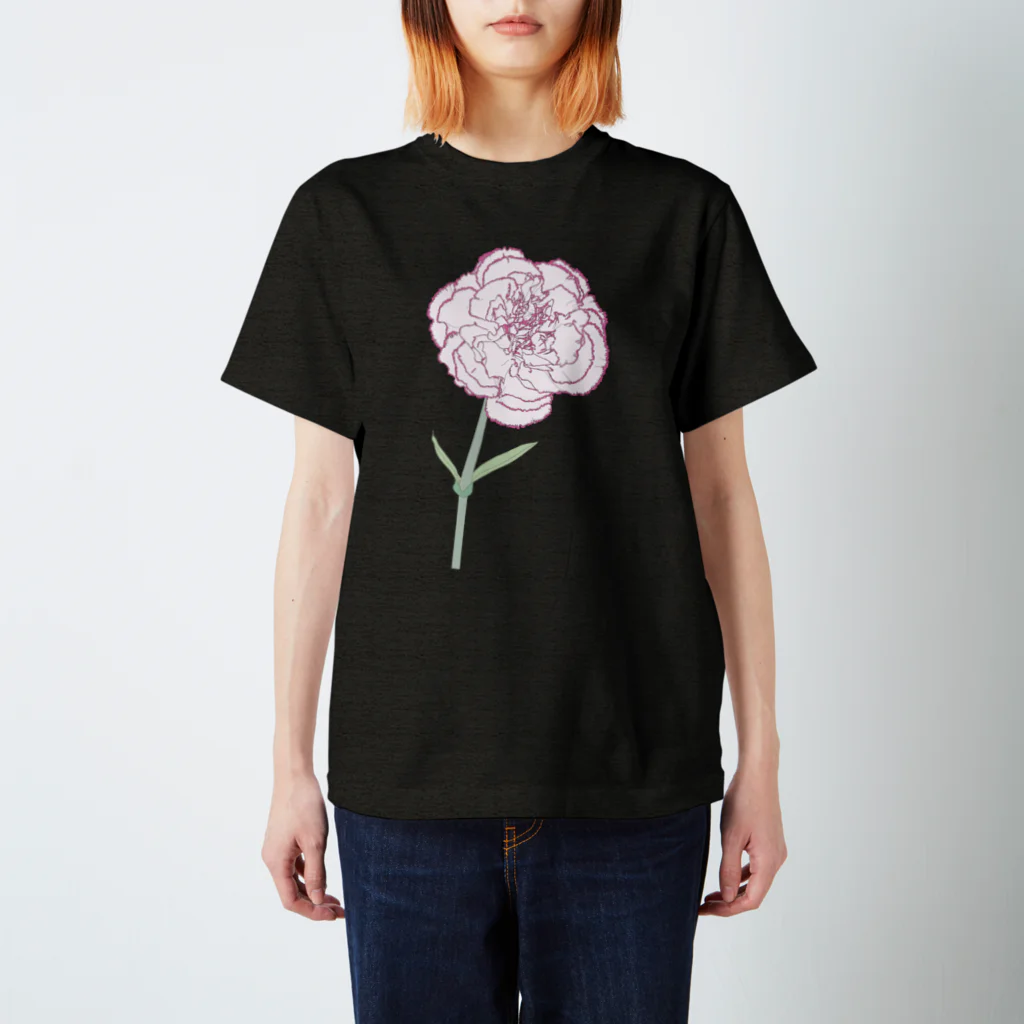 植物の絵師「洋子」の店の赤い縁取りのカーネーション Regular Fit T-Shirt