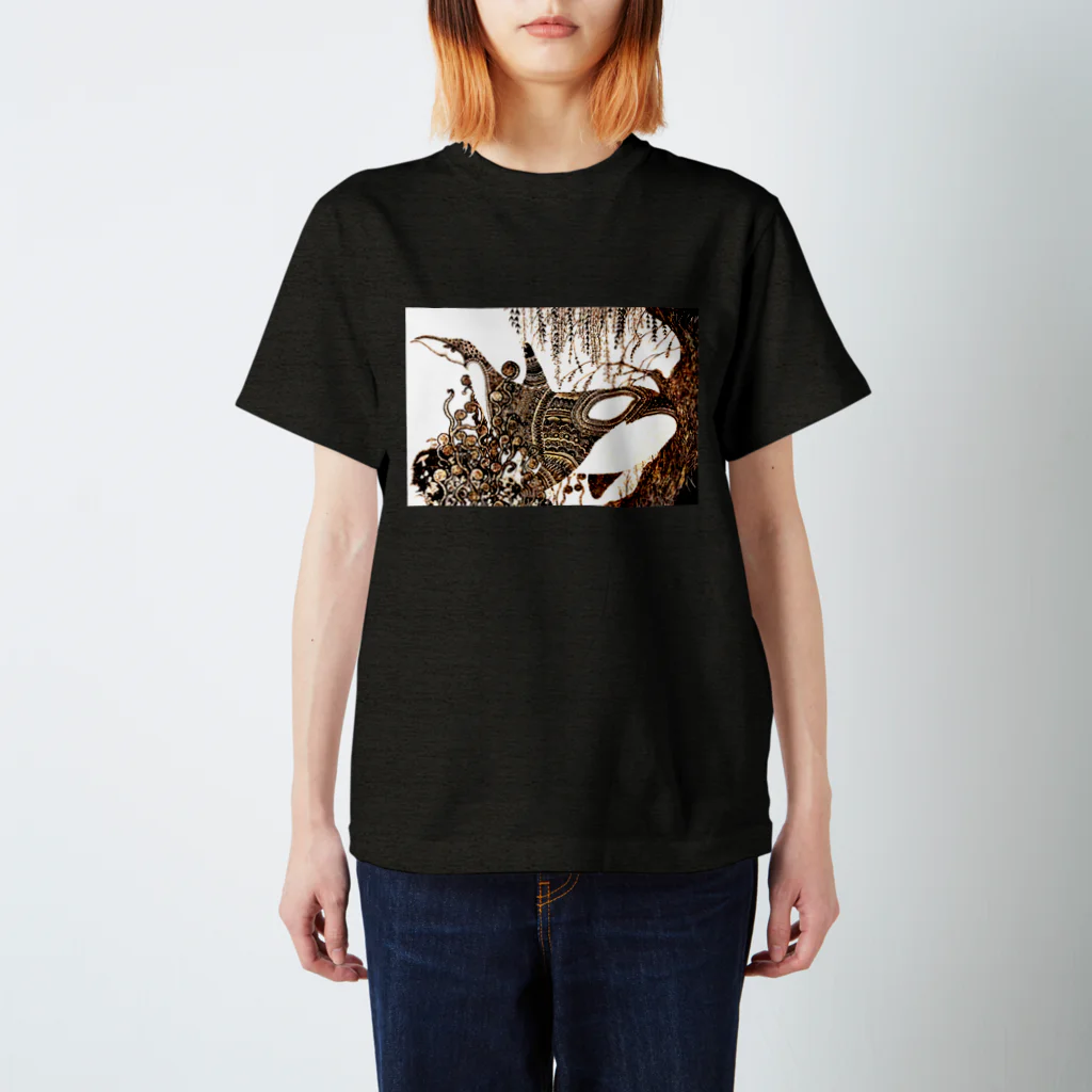 唐松 梗樹(ｶﾗﾏﾂ ｺｳｷ)の鯱植物図 Regular Fit T-Shirt