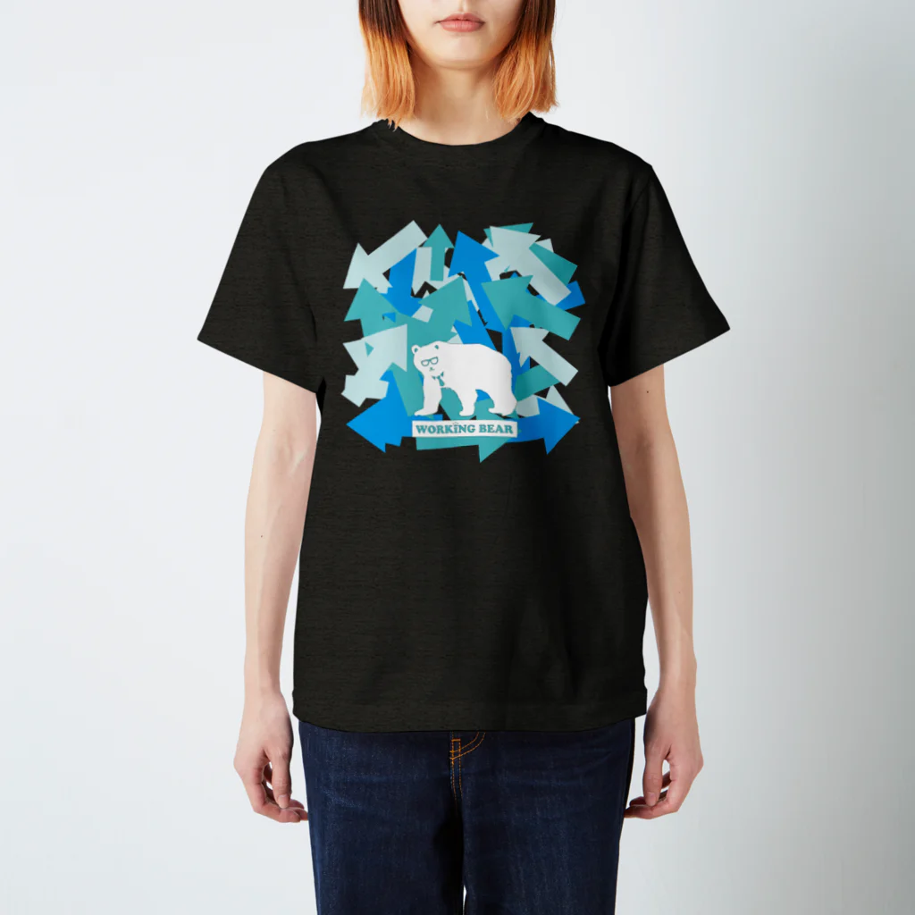 WORKING BEARの【WORKING BEAR】Arrow Bear Blue スタンダードTシャツ