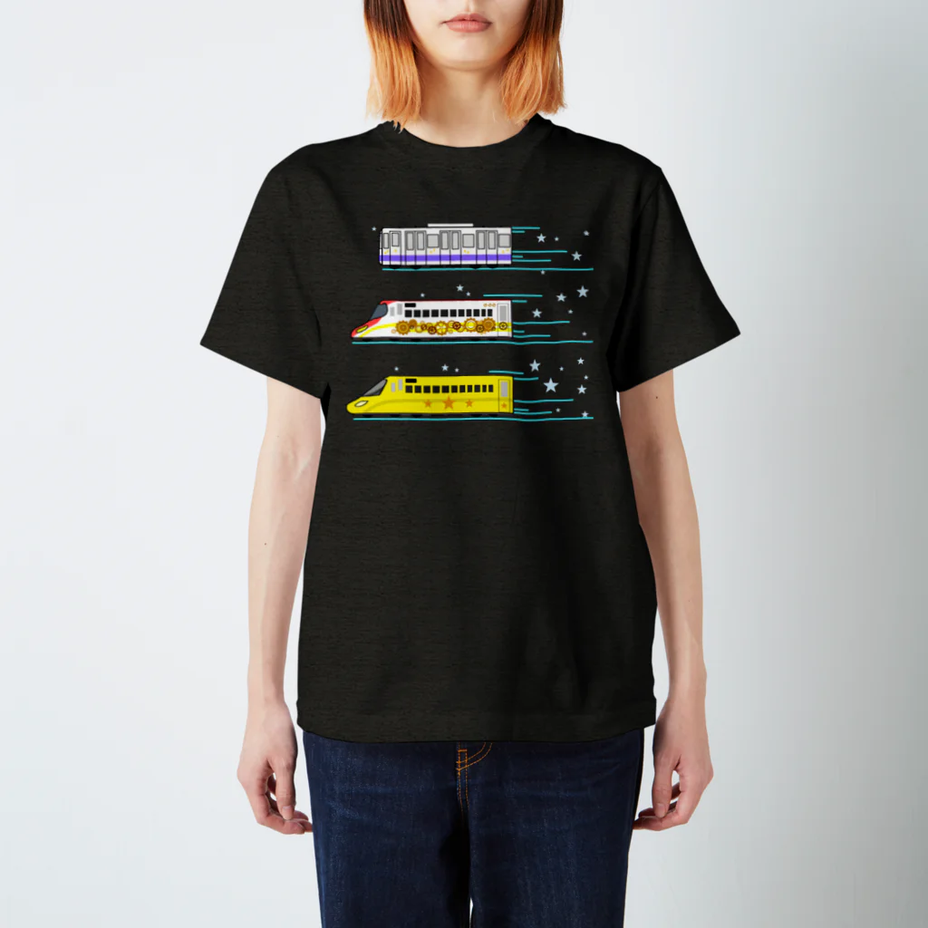 millionmirrors!のはたらくでんしゃ(先頭車両キラキラ) Regular Fit T-Shirt