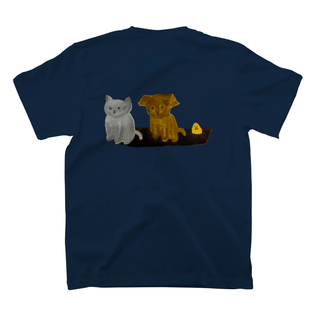 温もりのある動物たちのほっこりペットくん スタンダードTシャツの裏面