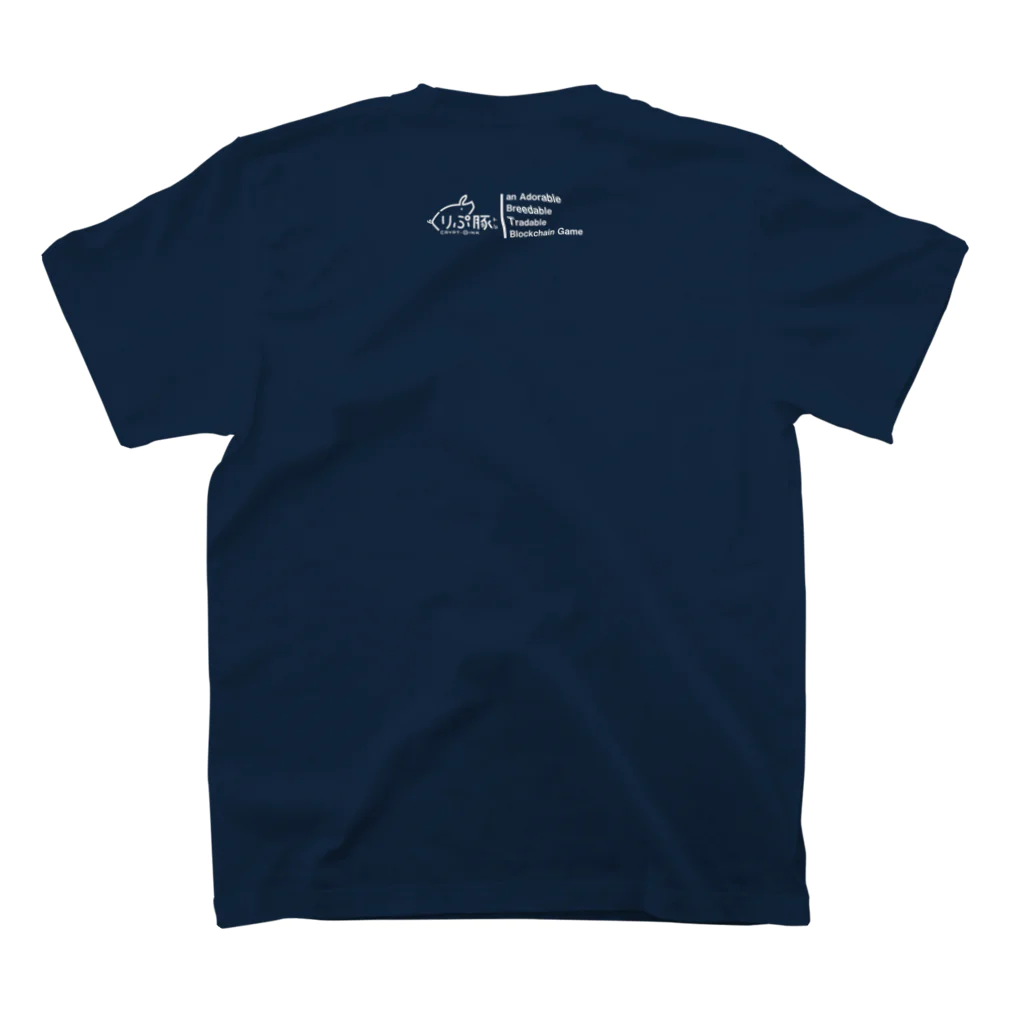くりぷ豚 (くりぷとん) 公式のくりぷ豚 1ポイントロゴ Regular Fit T-Shirtの裏面