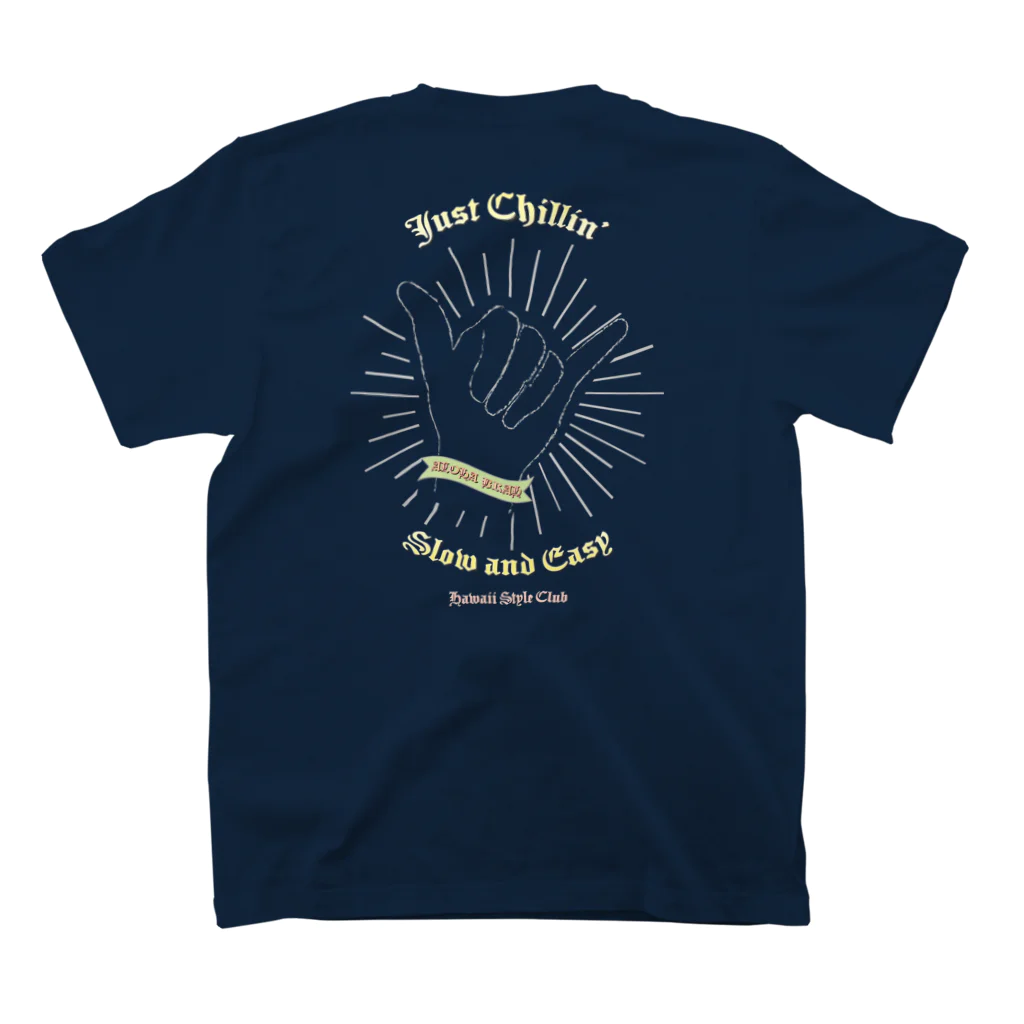 ハワイスタイルクラブの〔Back Print〕 Chillin' Shaka スタンダードTシャツの裏面