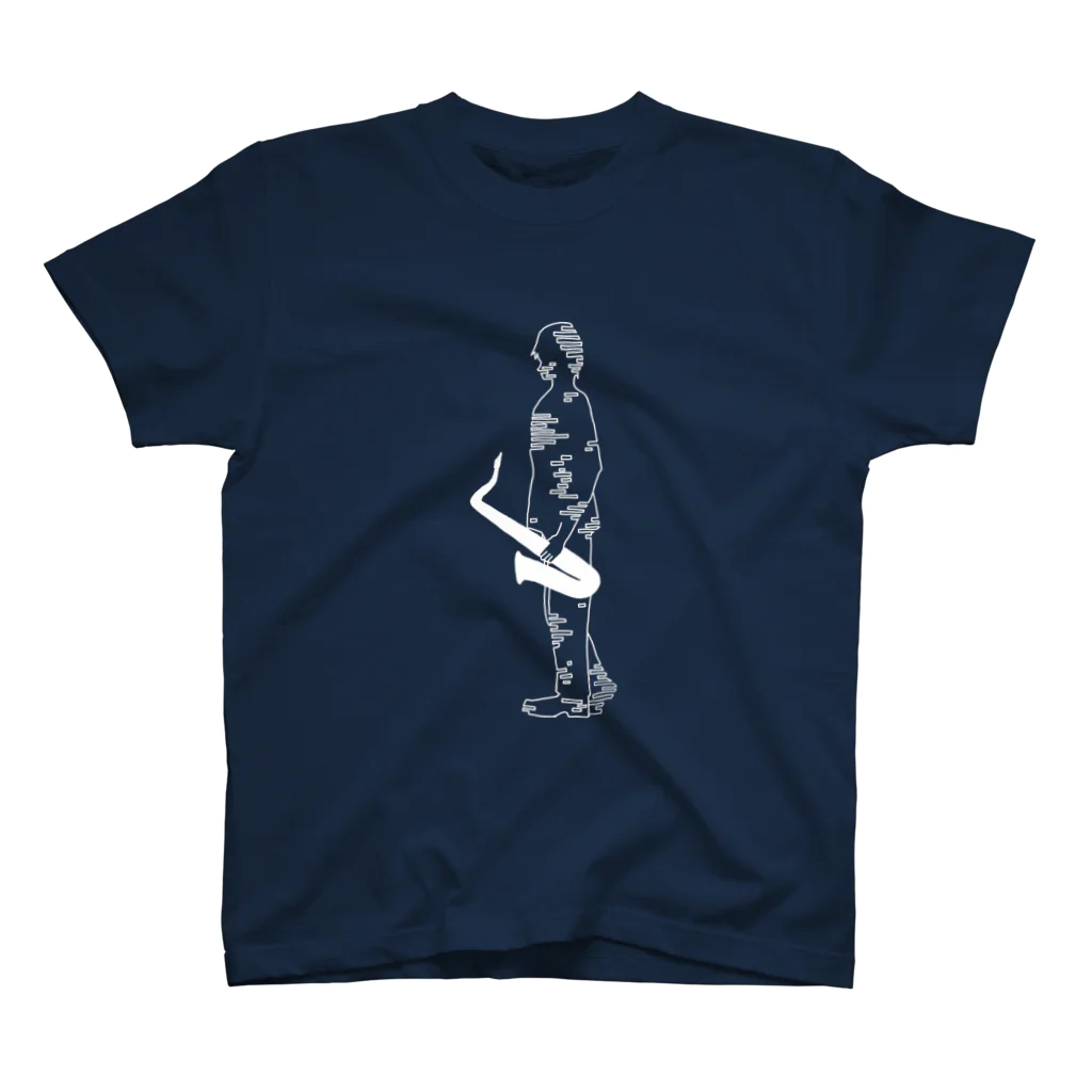 おえかきする水蜜桃のHE IS A SAX PLAYER 白 Regular Fit T-Shirt