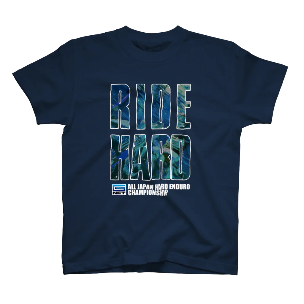 Bikeman_Enduro_ChannelのG-NET OFFICIAL GOODS RIDE HARD BLUE DARK Regular Fit T-Shirt