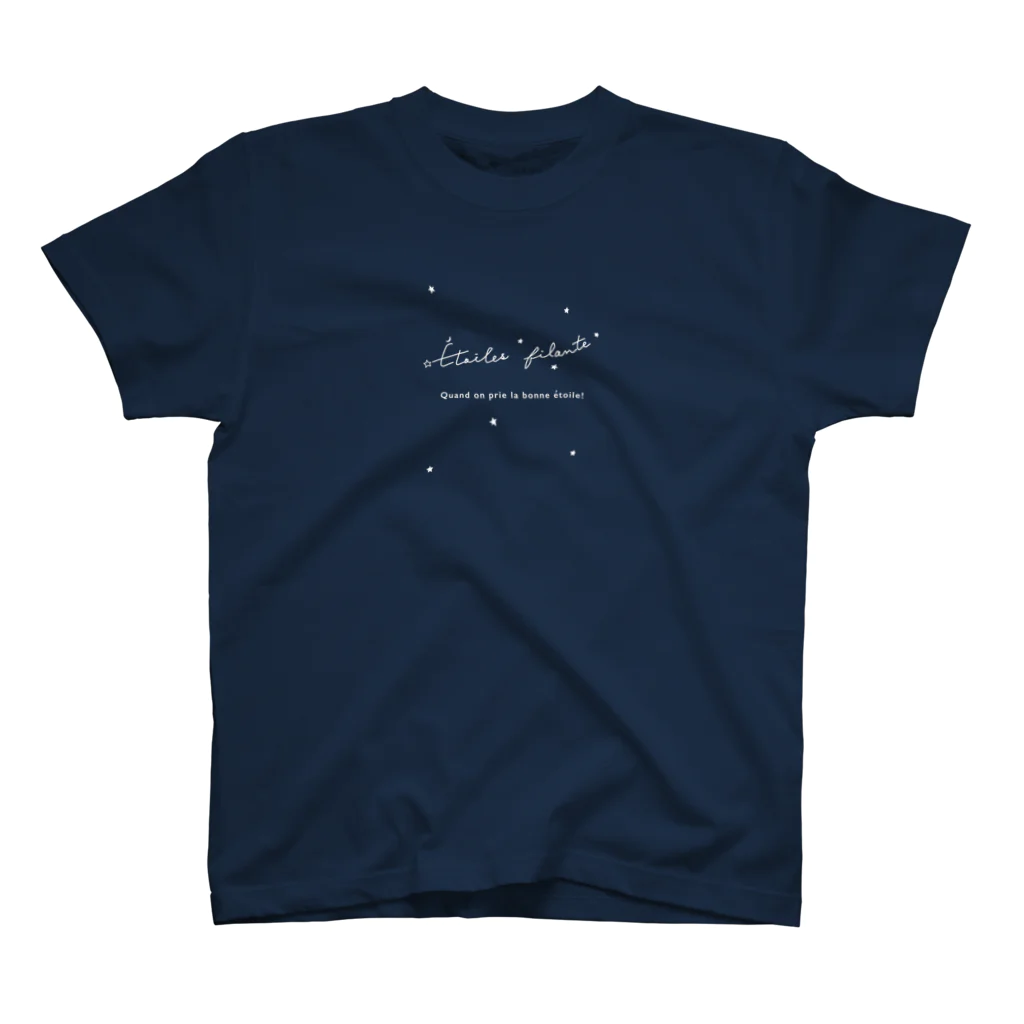 kiki25の流れ星(フランス語　白字) Regular Fit T-Shirt