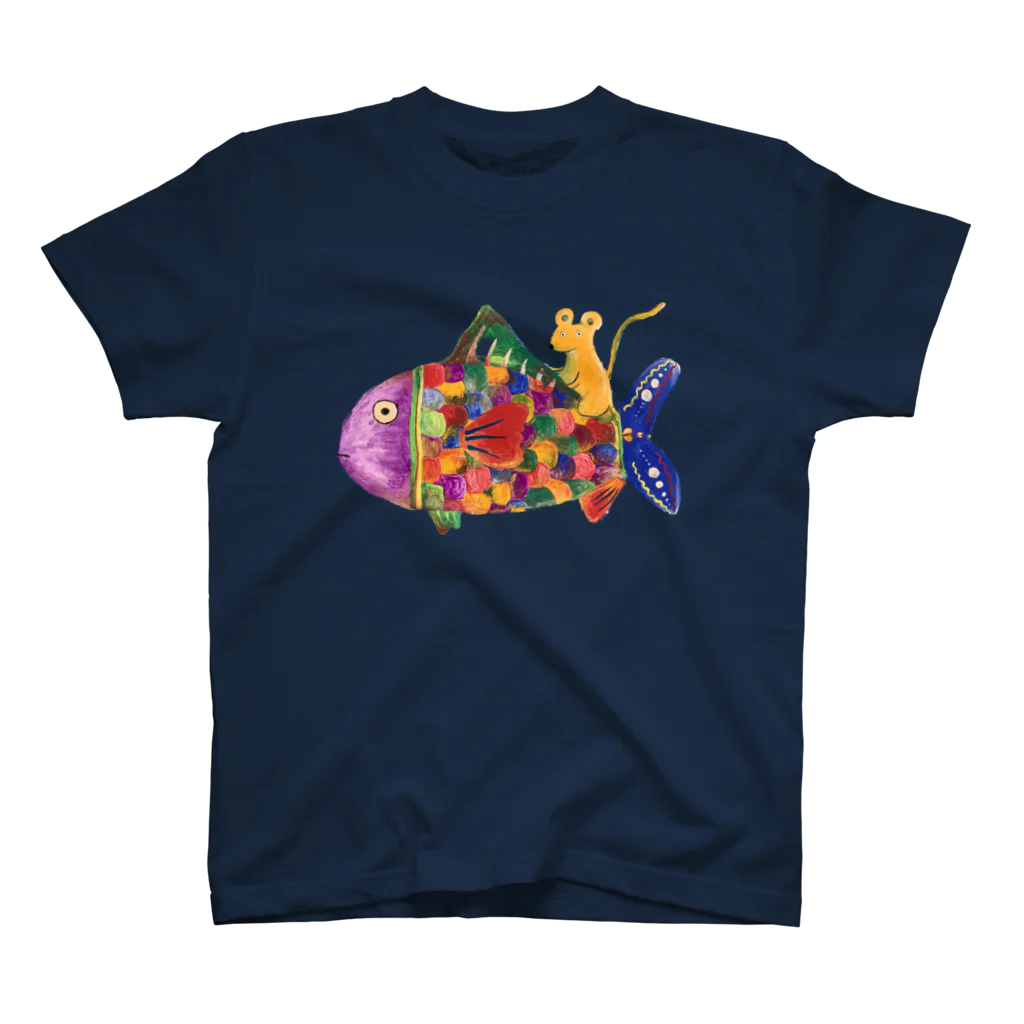 pazzuのねずみくんと魚さん スタンダードTシャツ