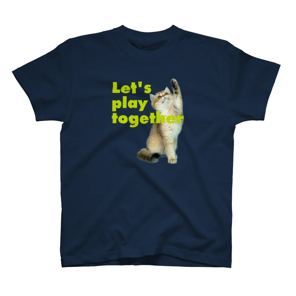 動物専門グッズ店 Global Buzz wordsの猫と遊ぼうグッズ スタンダードTシャツ