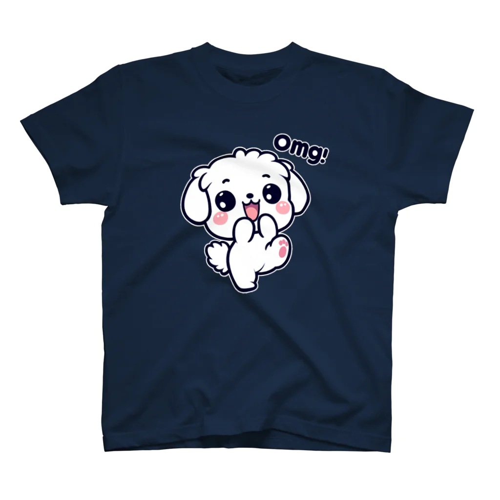 OMG DOG 【オーマイガ ドッグ】のOMG DOG オーマイガ！マルチーズのまるる (ダークカラー) Regular Fit T-Shirt