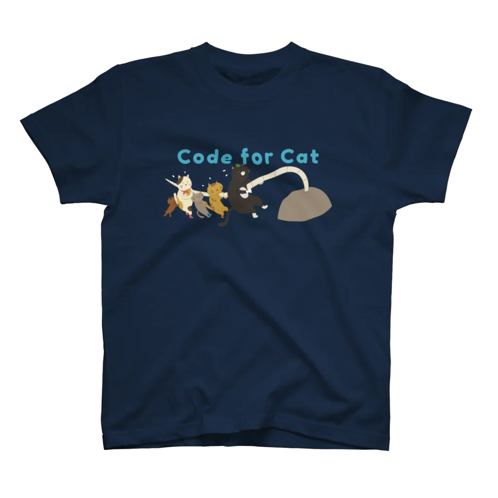 Code for CATのCode for CAT ながいしっぽ Regular Fit T-Shirt