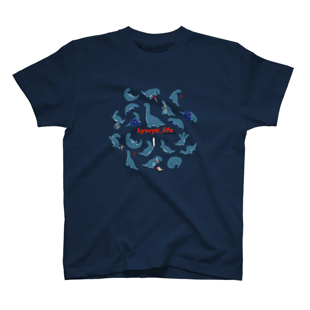 ningen_lifeのkyoryu_life（総柄）/Tシャツ Regular Fit T-Shirt