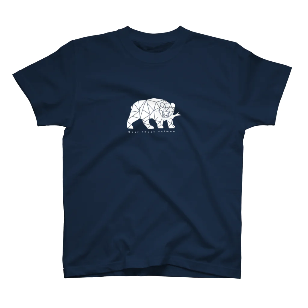 bear loves salmonの木彫りの熊 シロクマ風 スタンダードTシャツ