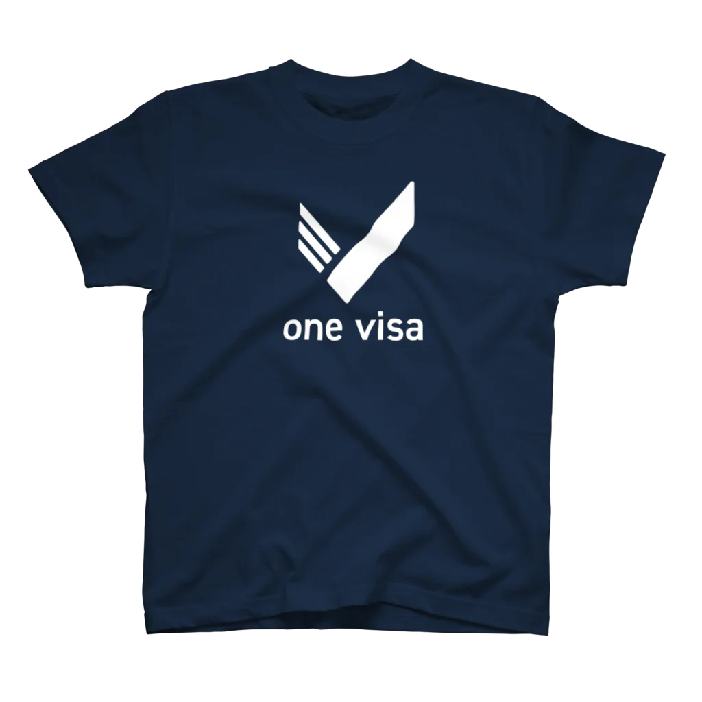 one visa 公式グッズのone visa logo white Regular Fit T-Shirt