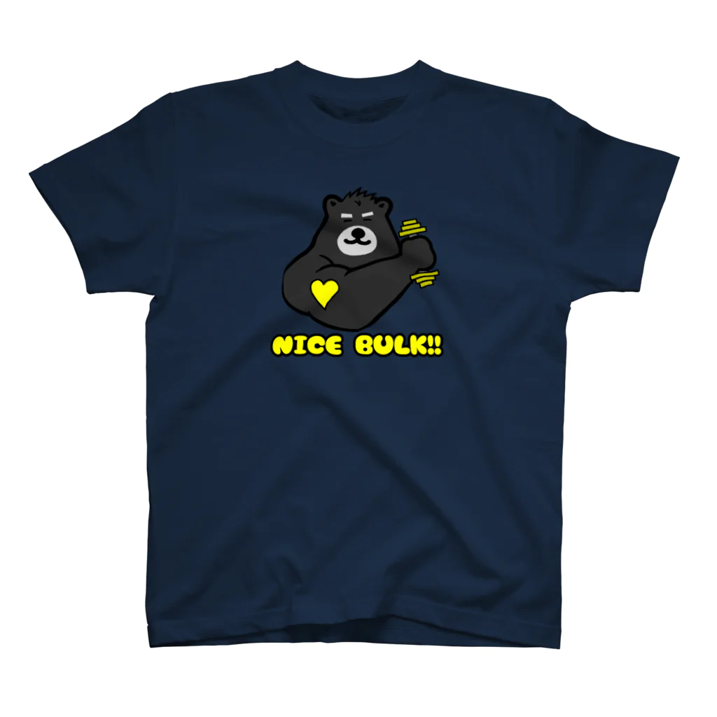 くーまんの部屋🐻のナイスバルク！！黒熊ロゴ スタンダードTシャツ
