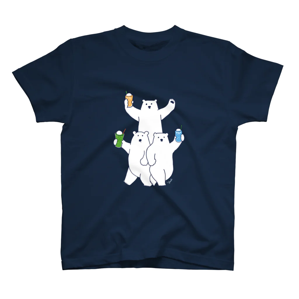 mogfeeのしろくま　フロート3兄弟 スタンダードTシャツ