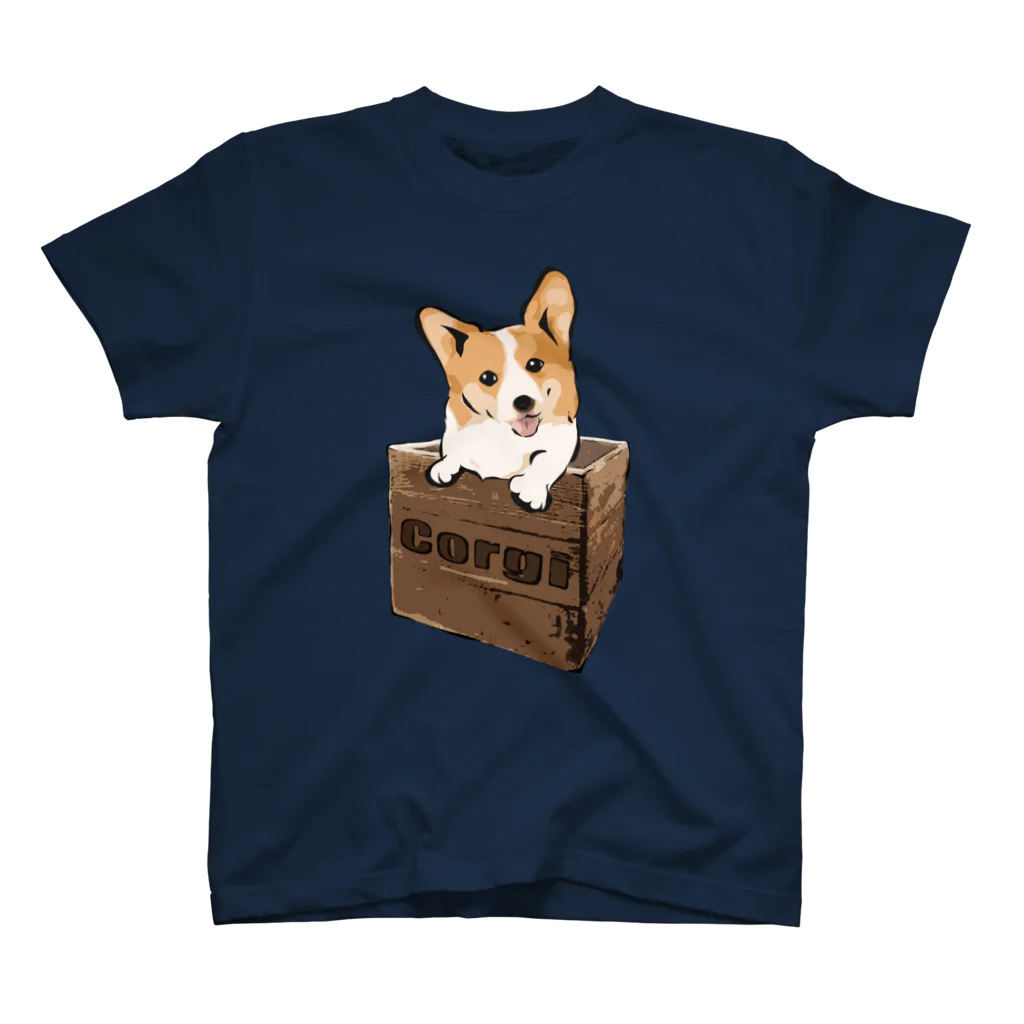 犬グッズの店しえるぶるーの箱入りコーギー Regular Fit T-Shirt