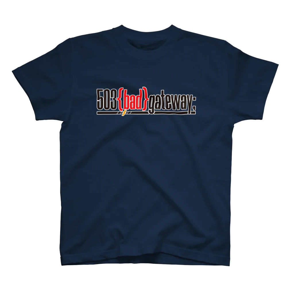 伊達 五十嵐🍣VTuber ヘヴィメタルバンド "503 bad gateway"の503 bad gateway ロゴ（ブラック） Regular Fit T-Shirt
