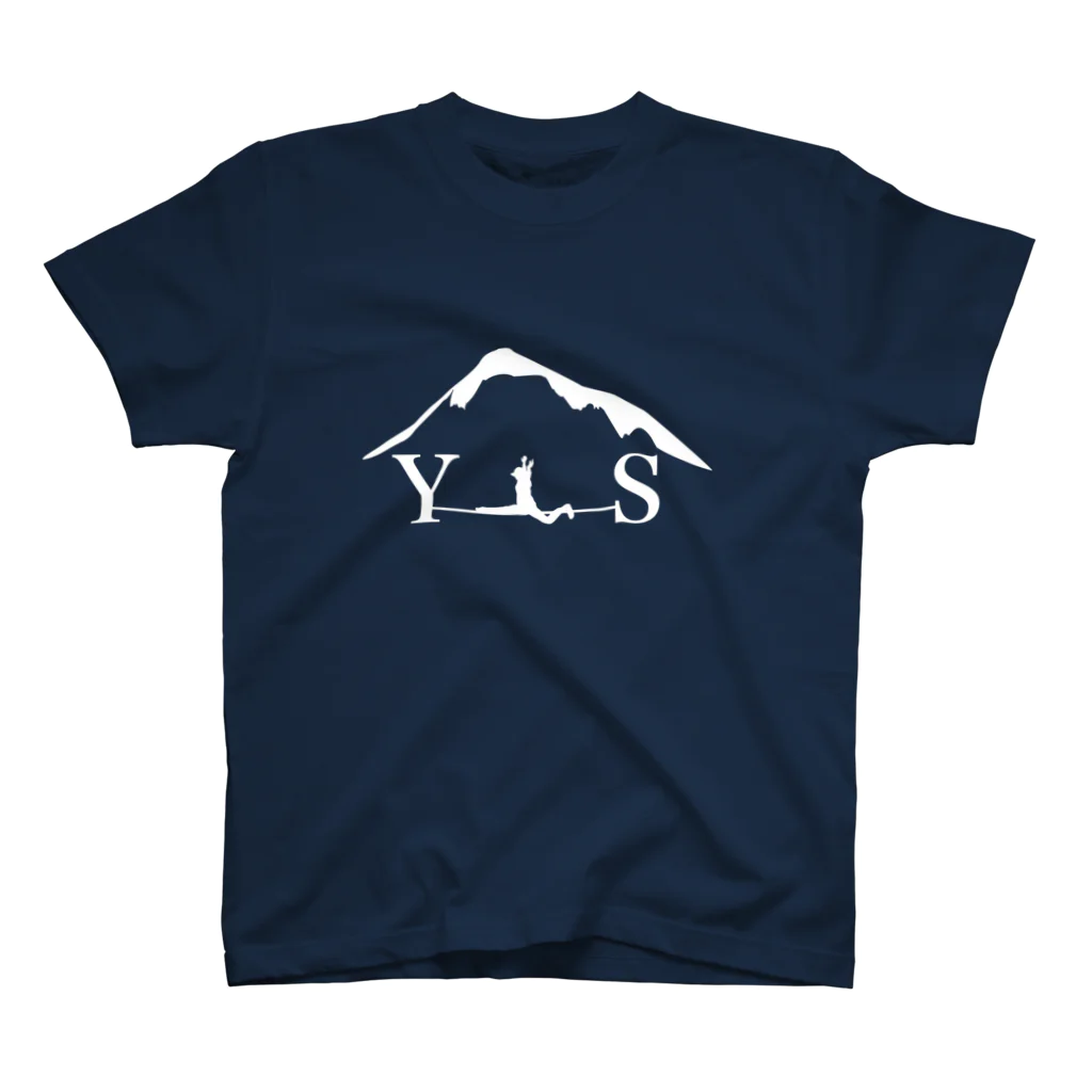 YASHIMA-SLACKLINESのYSスプレッド-ホワイト スタンダードTシャツ