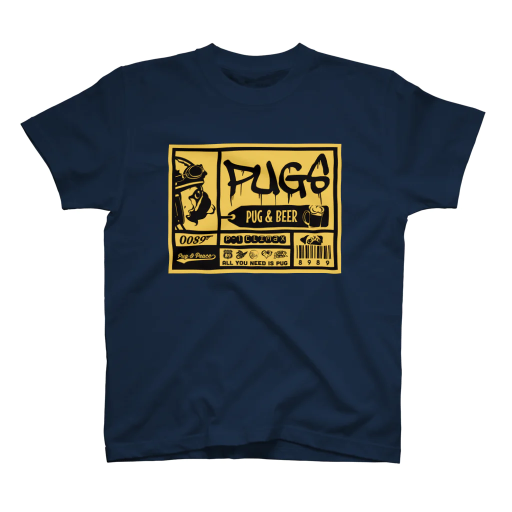 パグ＆ピースのPug & Beer スタンダードTシャツ