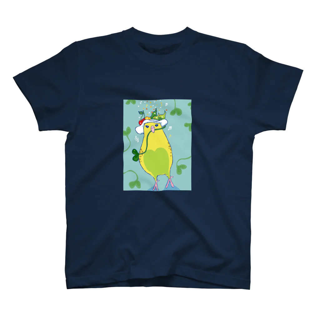 榛原ペンギン美術館(物販部)のセキセイインコ『しおさい』 スタンダードTシャツ