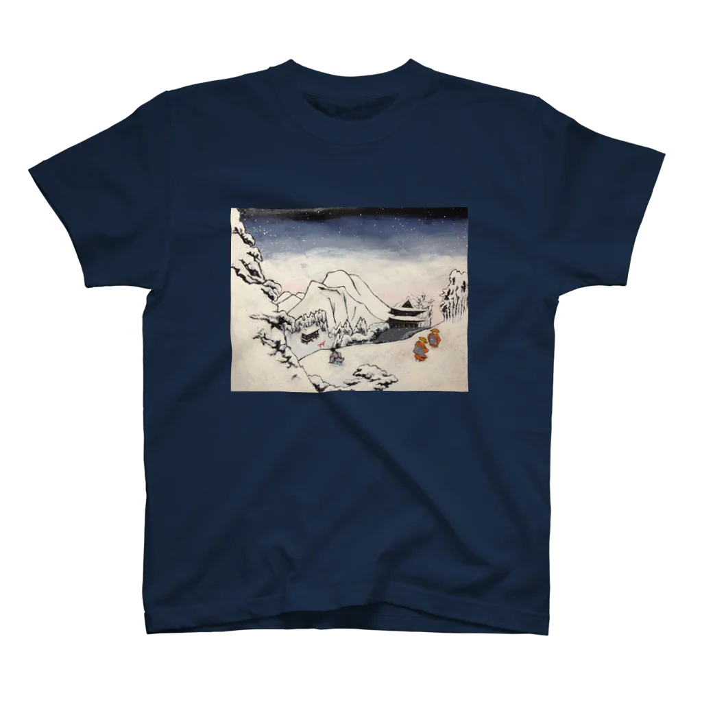 SJMavisのArt of Buddhism and Shintoism and Two Paths in the snow スタンダードTシャツ