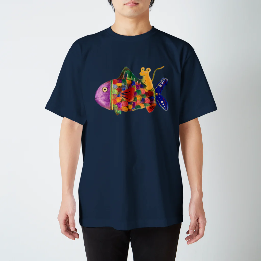 pazzuのねずみくんと魚さん スタンダードTシャツ