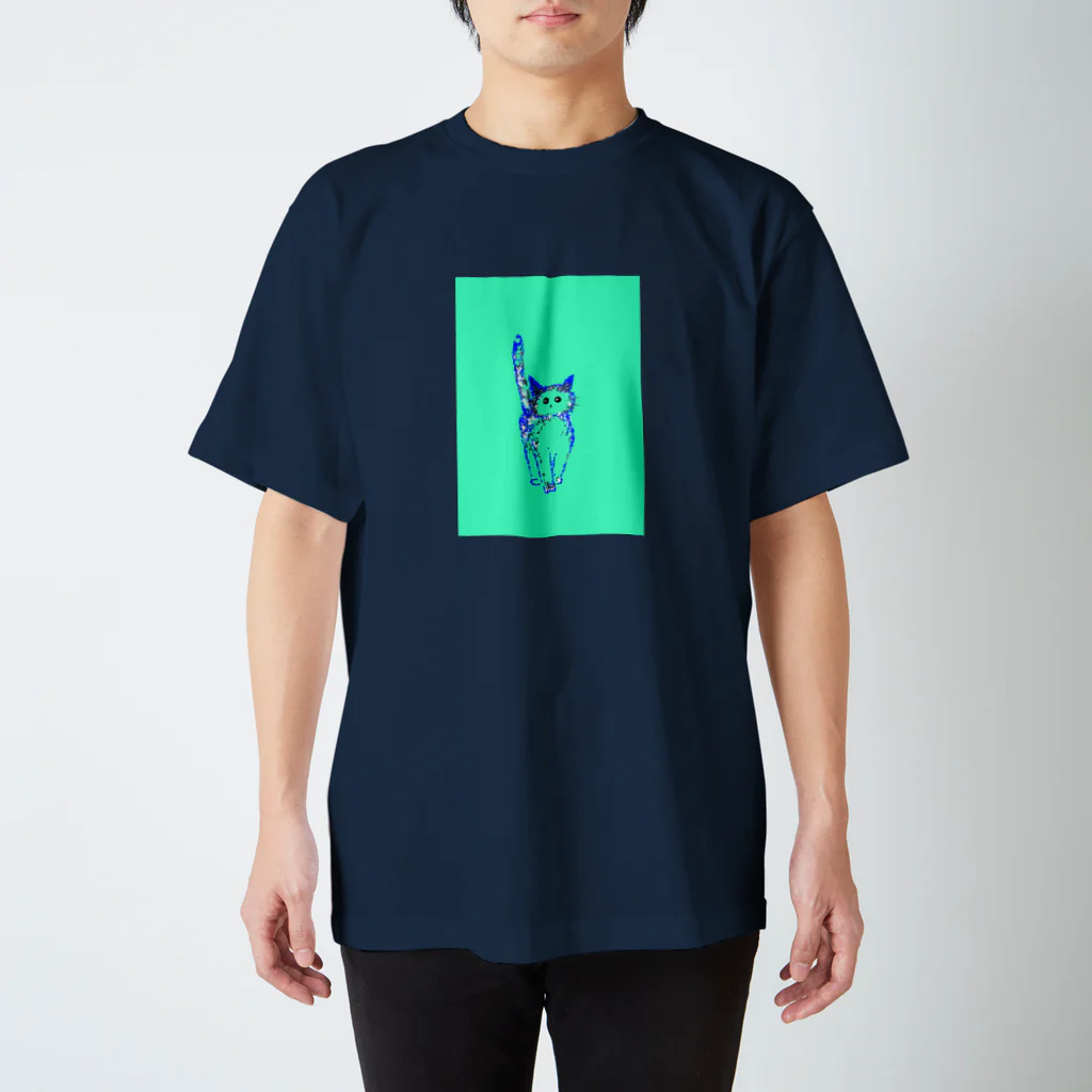 Qsarkのあおねこ Regular Fit T-Shirt