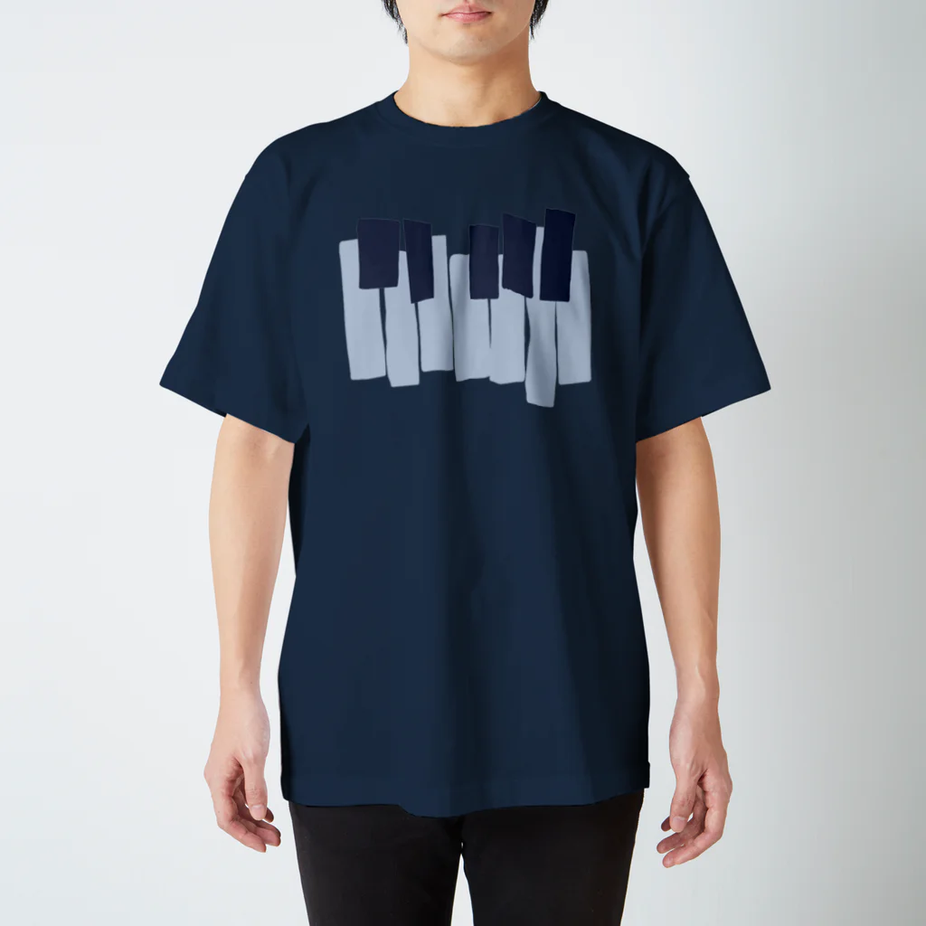 Naa Piano Music (ピアノデザインコレクション)のブルーピアノ(大) スタンダードTシャツ