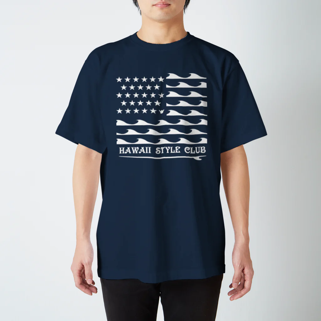 ハワイスタイルクラブのSTARS AND NALU  WHT LOGO スタンダードTシャツ