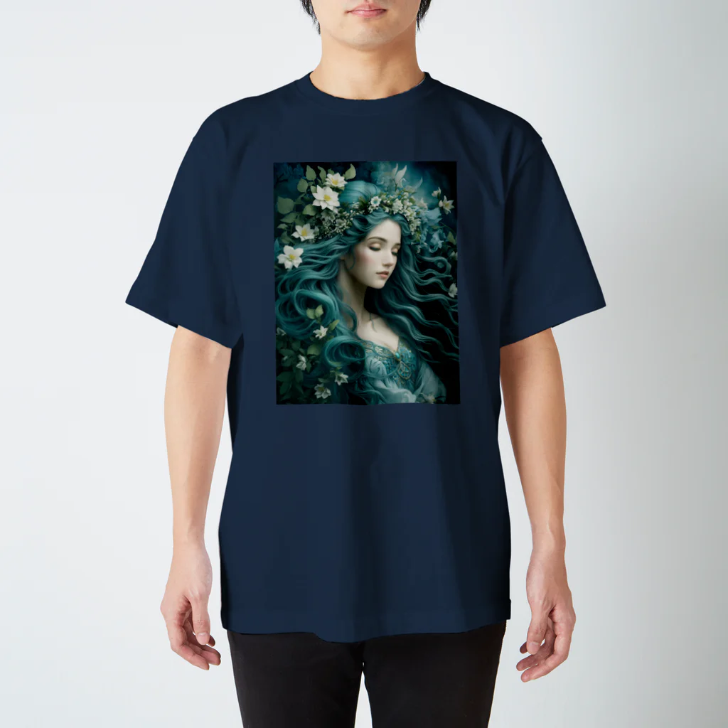 Infiniti_Dreamerの自然と融合した美しい女性 スタンダードTシャツ