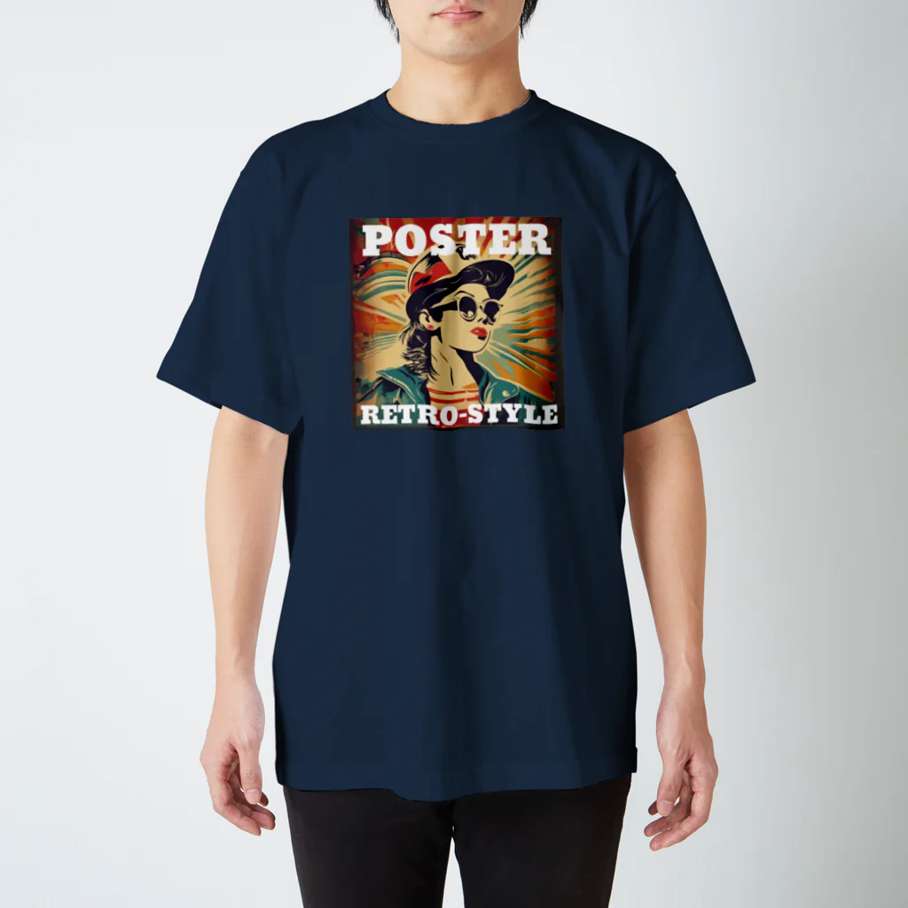 kazu_gのレトロ風ポスター（女性） Regular Fit T-Shirt