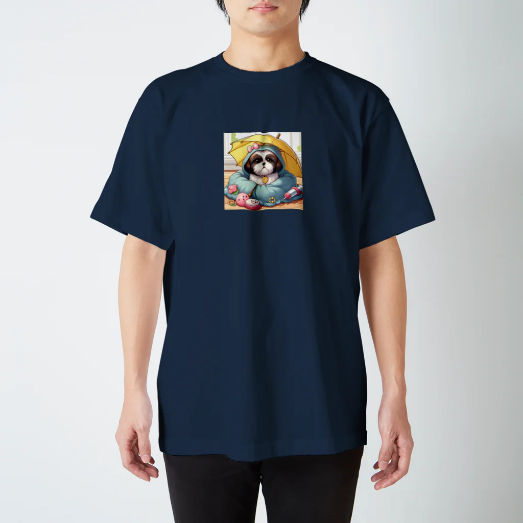 ワンコとにゃんちゃんズのアンブレラシーズー Regular Fit T-Shirt