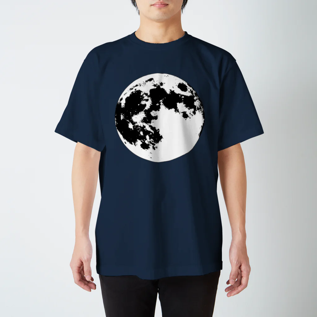 月蝕雑貨のモノクロの月 スタンダードTシャツ