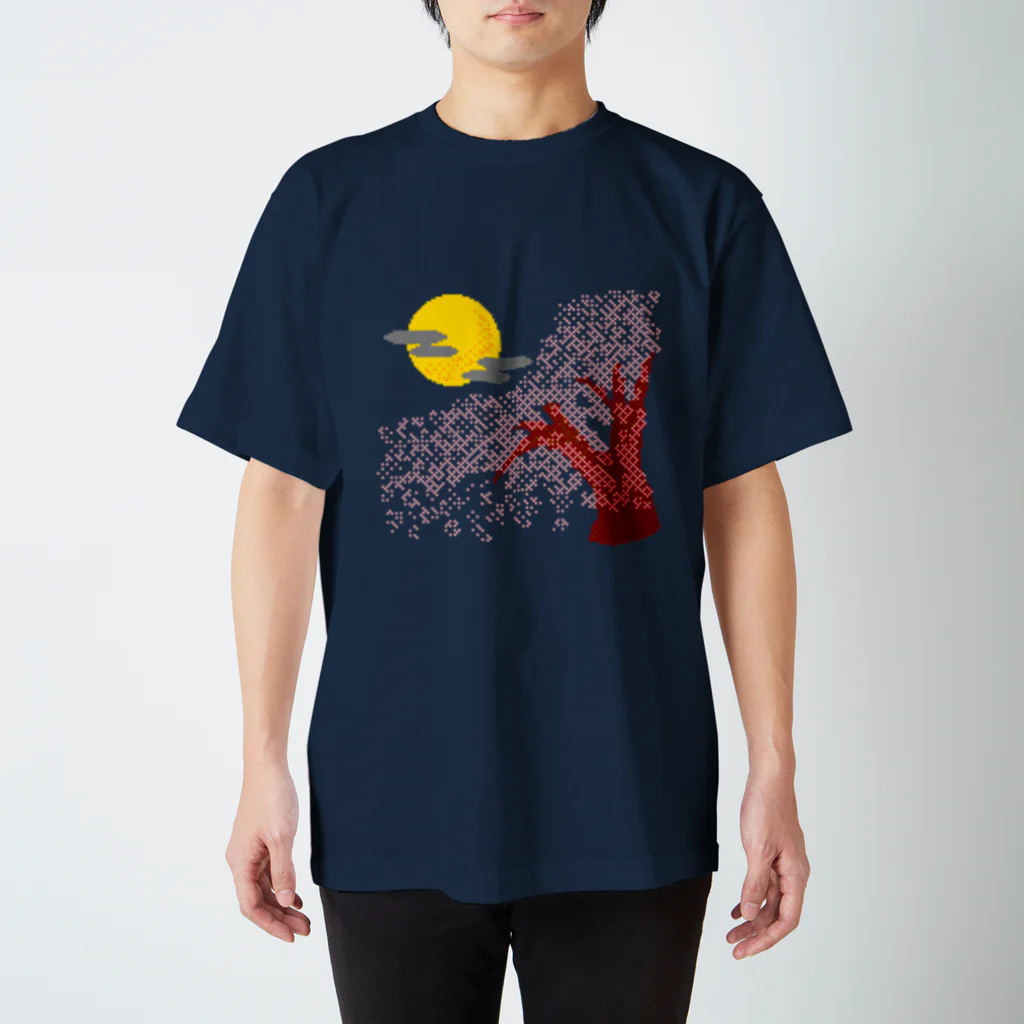 佐々木憲　ピアノ・アコーディオン・レトロゲーム実況の夜桜 スタンダードTシャツ