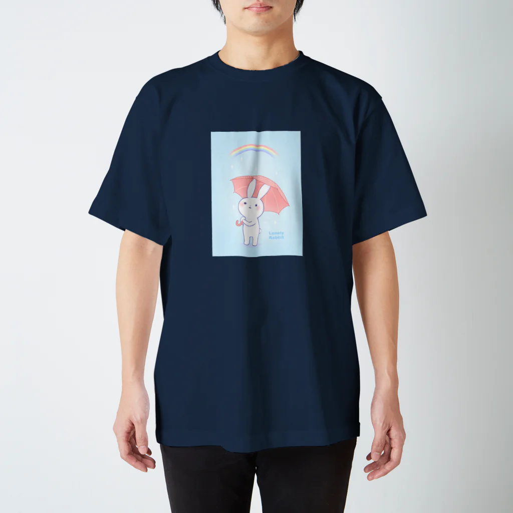 おがわゆきこの寂しがりうさぎ（雨のち晴れ） スタンダードTシャツ