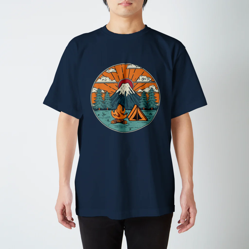 akicamの富士山とキャンプ スタンダードTシャツ