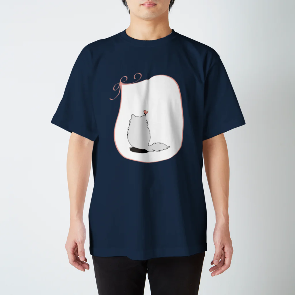 木ノ下商店の猫とリボンとちょうちょ スタンダードTシャツ