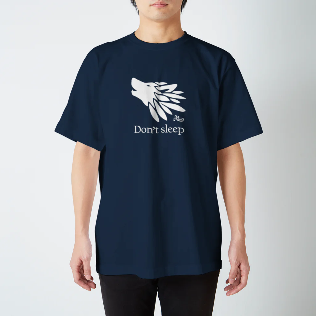 kocoon（コクーン）の寝るなオオカミ（濃色用） スタンダードTシャツ