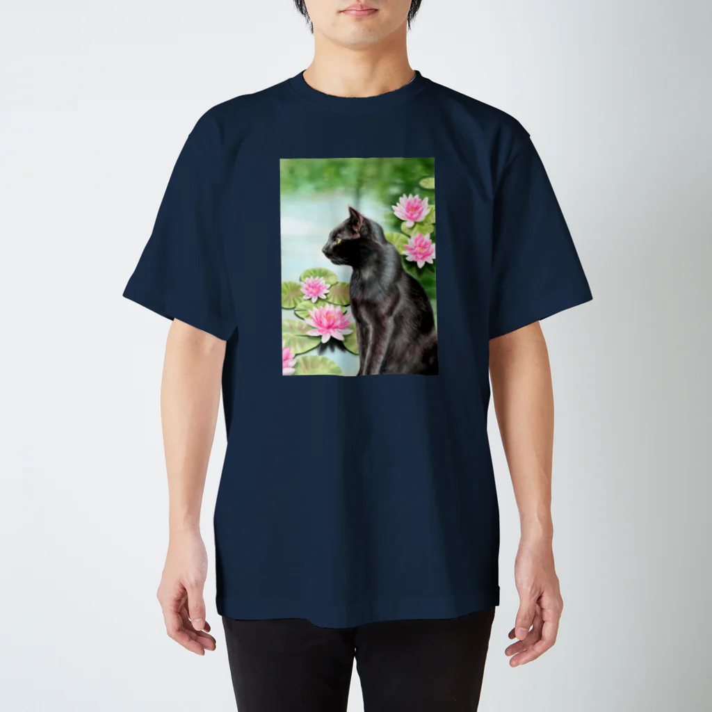 Ａｔｅｌｉｅｒ　Ｈｅｕｒｅｕｘの睡蓮と猫 スタンダードTシャツ
