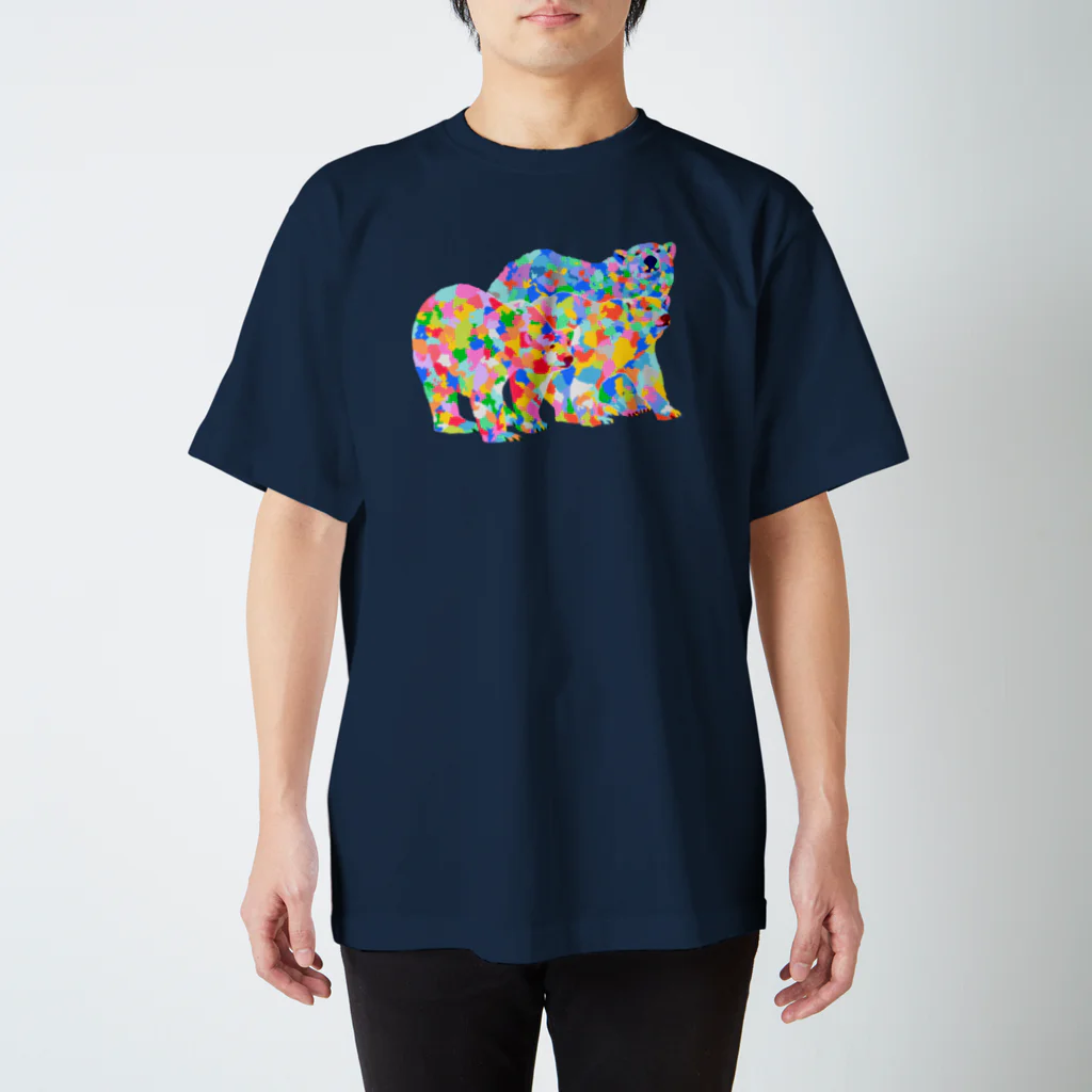 meiroのカラフルなシロクマ スタンダードTシャツ