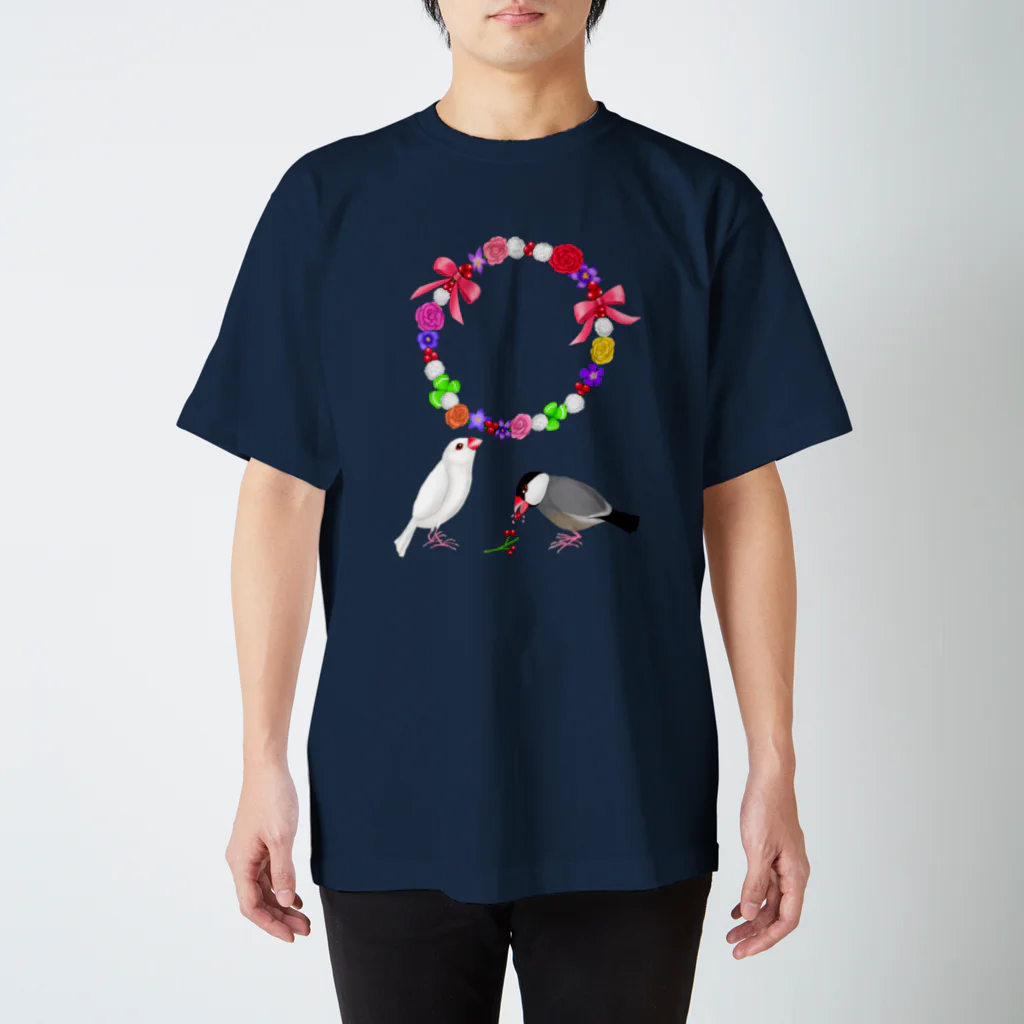 Lily bird（リリーバード）の花冠と文鳥ず① Regular Fit T-Shirt