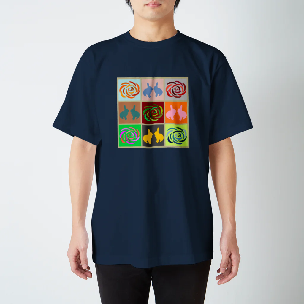 うさぎのきた道&のごばんのめCベタ スタンダードTシャツ