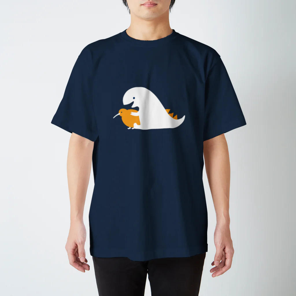 ドコドコ研究所の恐竜とキウイ（濃色） スタンダードTシャツ