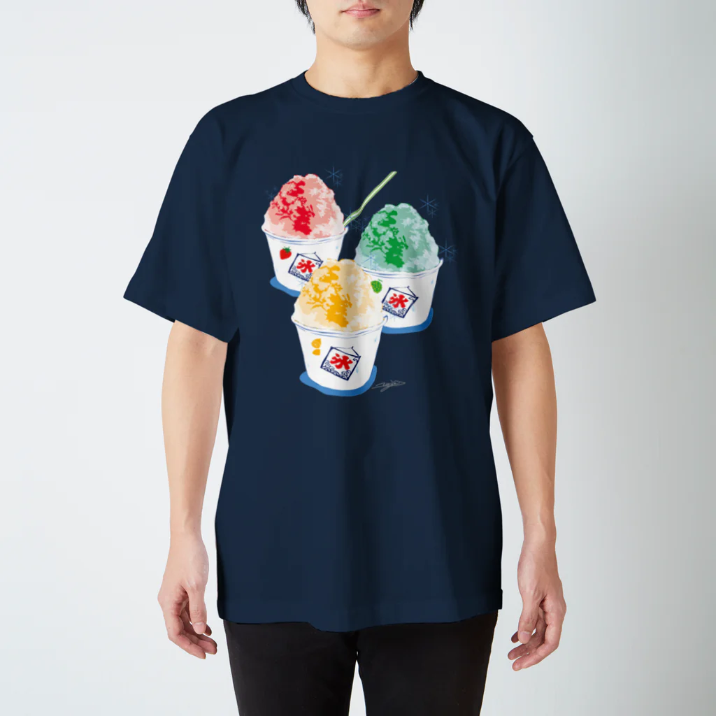 猫鳴きのかき氷３点 スタンダードTシャツ