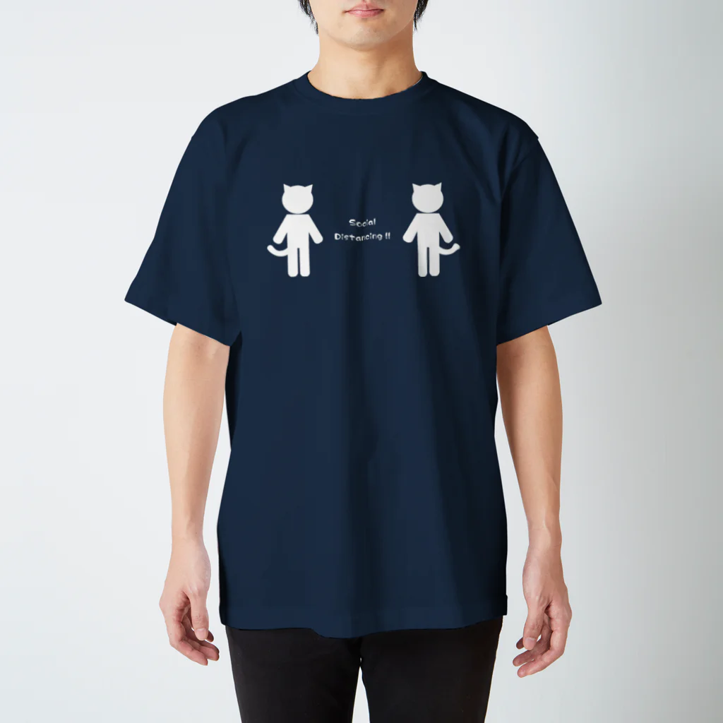 寿司屋のネコ工房のピクトグにゃム【Social distancing！】 Regular Fit T-Shirt