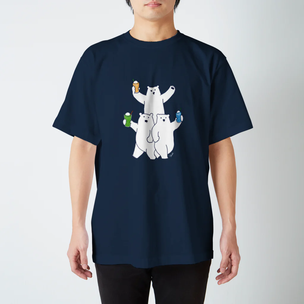 mogfeeのしろくま　フロート3兄弟 スタンダードTシャツ