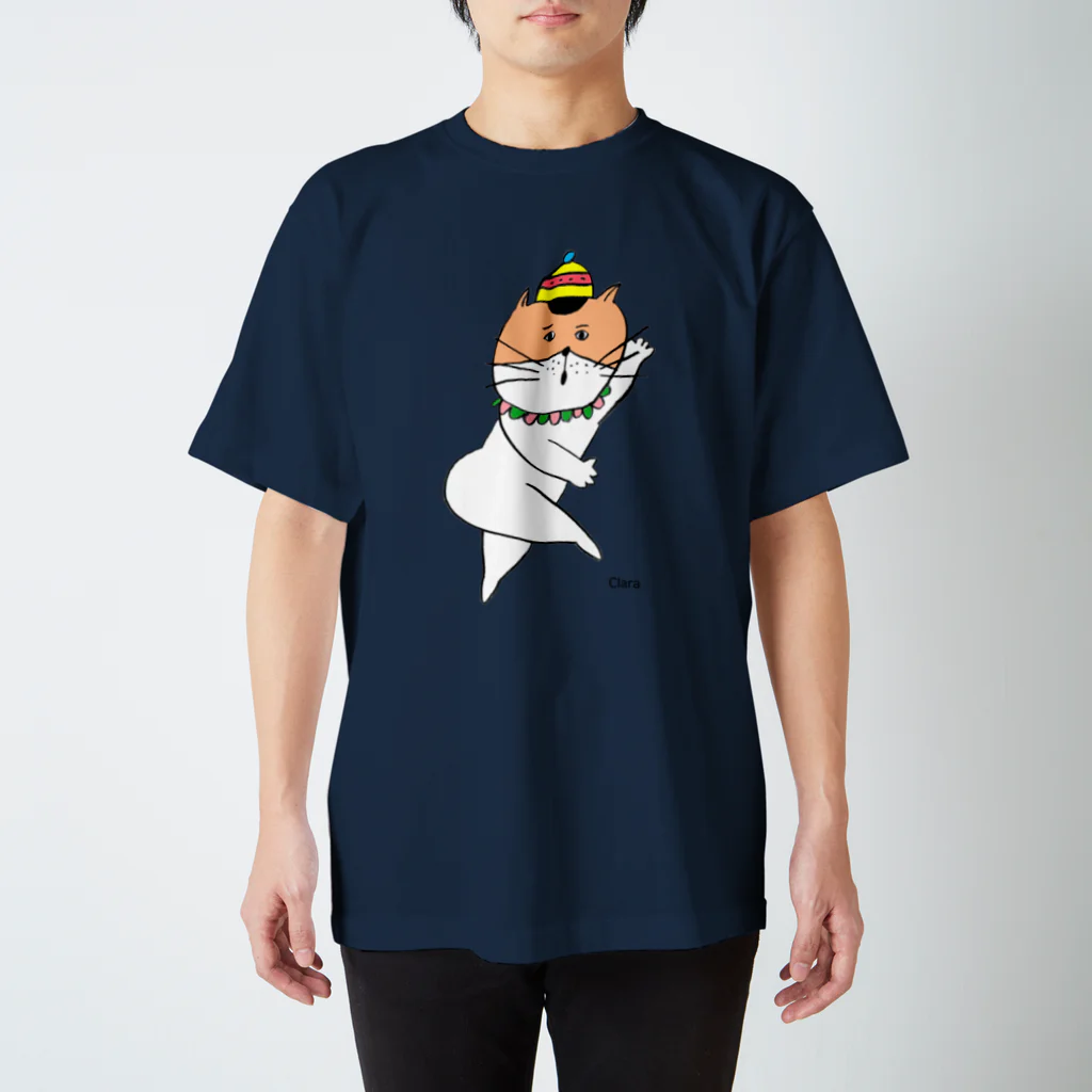 Claraのおみせのびっくりねこちゃん Regular Fit T-Shirt