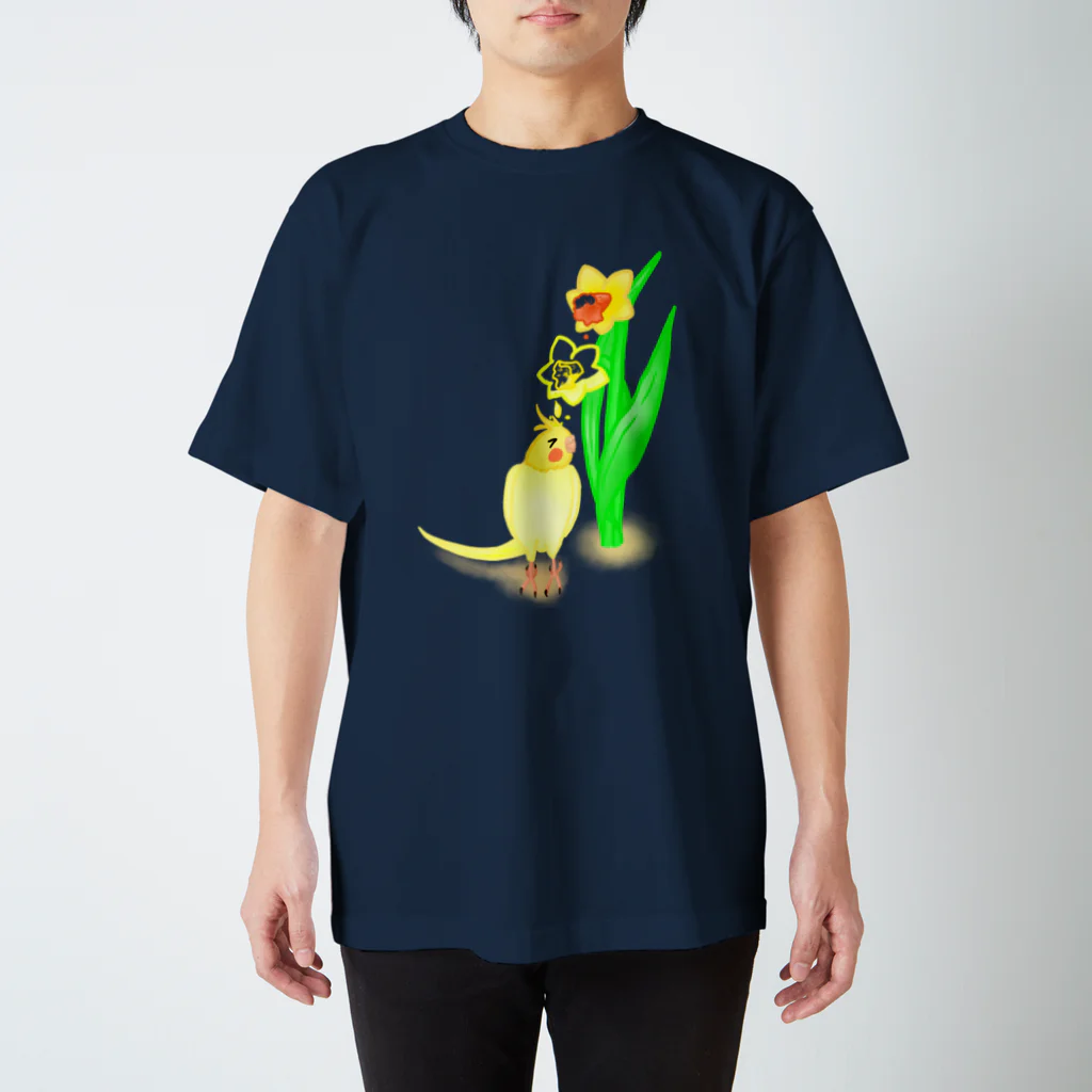 Lily bird（リリーバード）の水仙の雫で染まるオカメインコ② スタンダードTシャツ