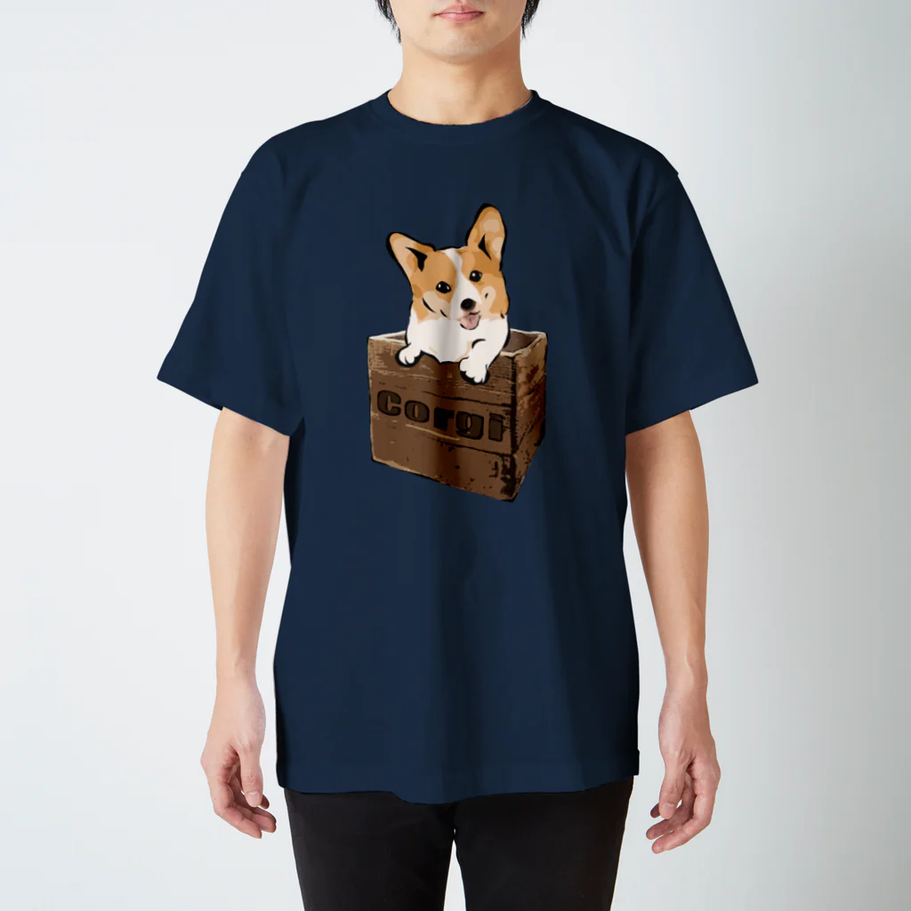 犬グッズの店しえるぶるーの箱入りコーギー Regular Fit T-Shirt